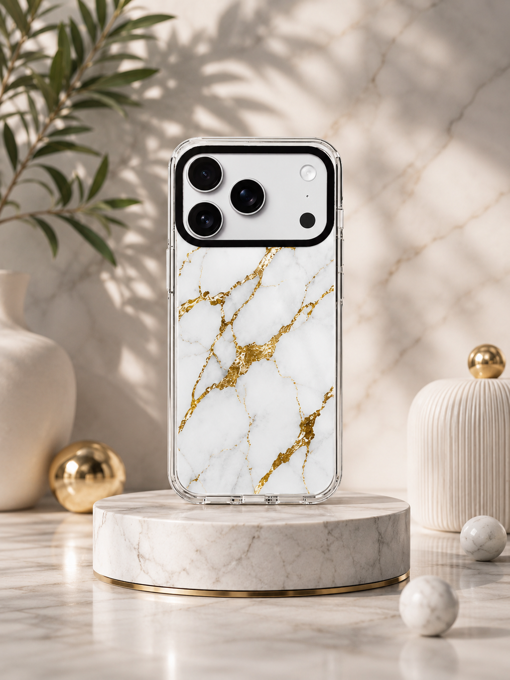 Classic White Gold Iphone Clear Case