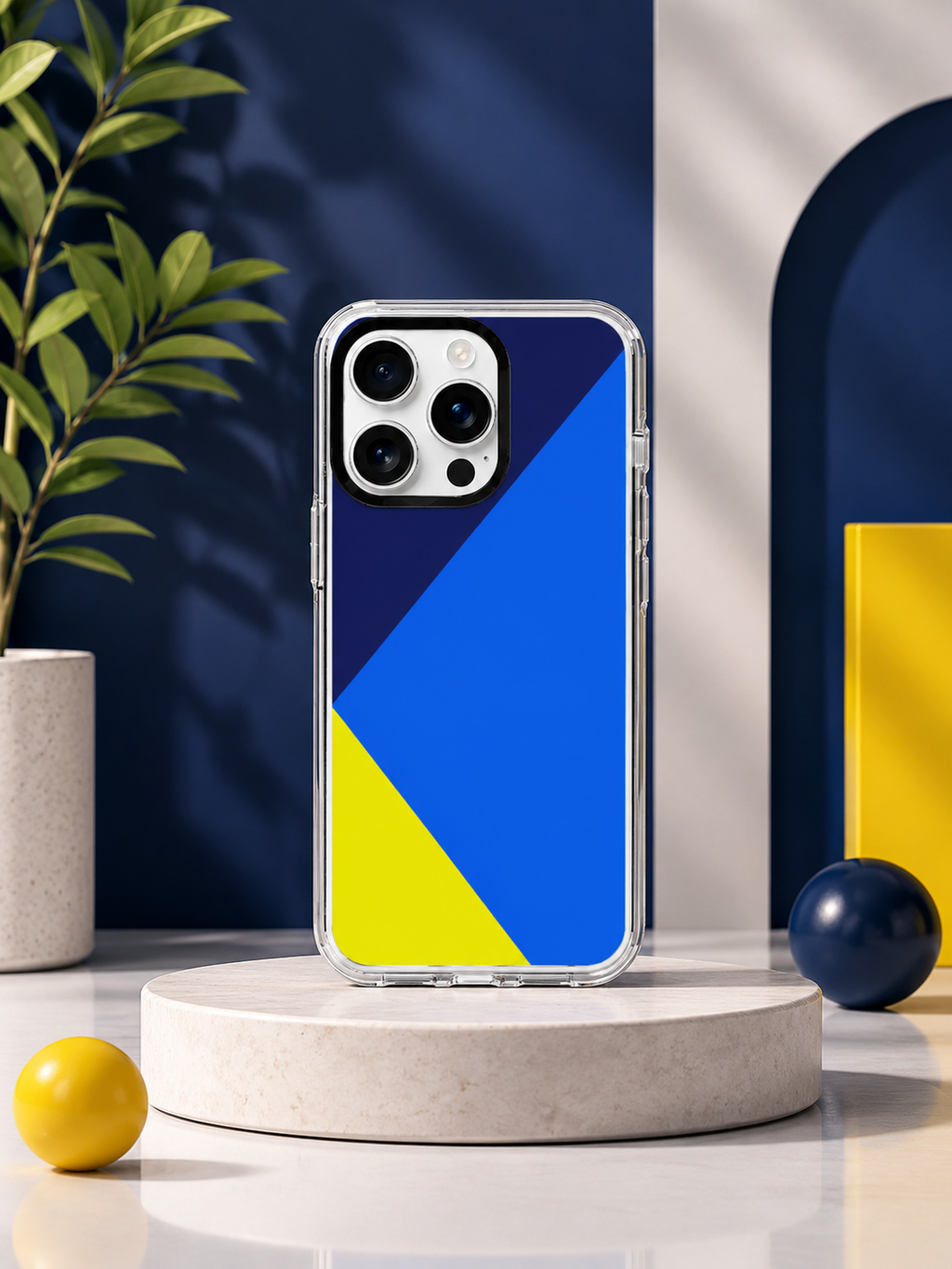 Electric Blue Iphone Clear Case