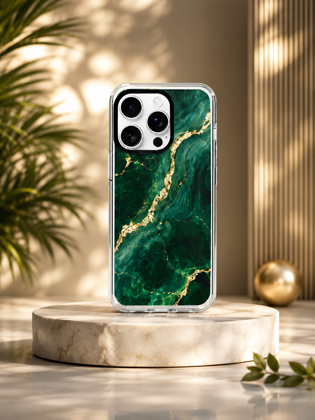Emerald Vein Marble Iphone Clear Case