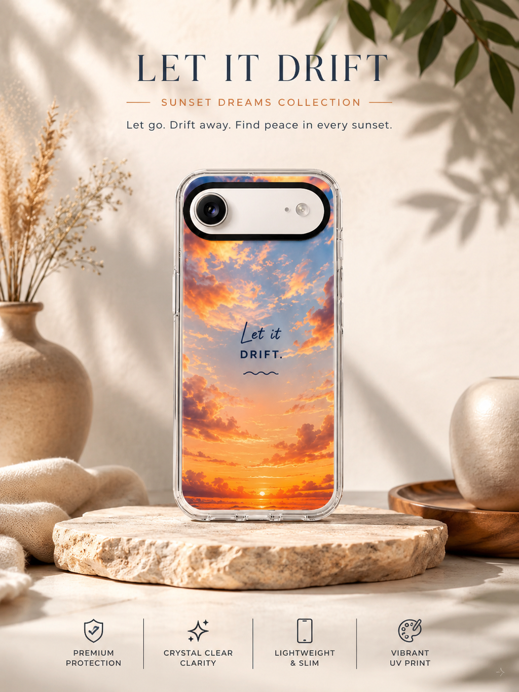 Sunset Serenity iPhone Hard Clear Case